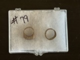 (2) 1950's Davy Crockett Novelty/Premium Rings.