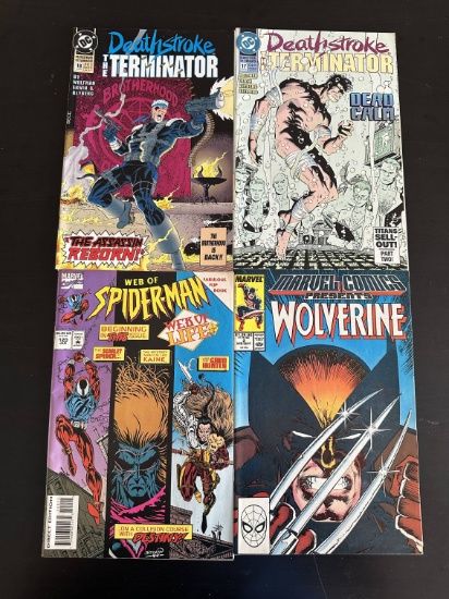 4 Issues. Deathstroke The Terminator DC Comic #18 & #17. Web of Spider-Man Marvel Comic #120. Marvel