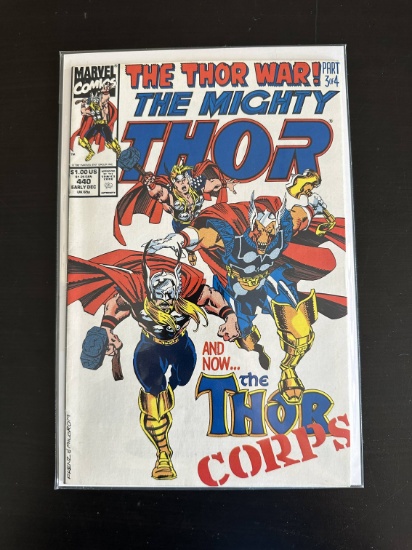 The Mighty Thor Marvel Comics #440 1991 Key 1st team Appearance of Thor Corps.