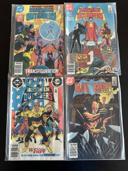 4 Issues. Batman and the Outsiders DC Comics #30, #15, & #1. Batman DC Comics #393.