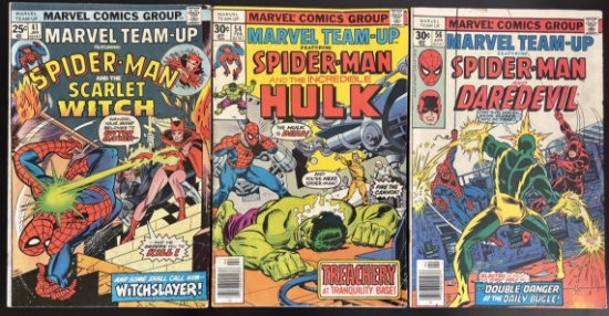 3 Issues. Marvel Team-Up Featuring Spider-Man and the Scarlet Witch Marvel Comic #41. Marvel Team-Up