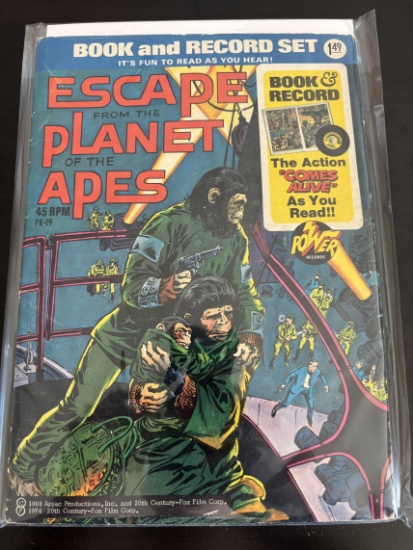 Escape from the Planet of the Apes Book and Record Set Power Records Bronze Age 1974