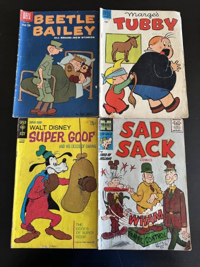 4 Issues. Beetle Bailey Dell Comics. Marge's Tubby Dell Comics. Walt Disney's Super Goof Gold Key. S