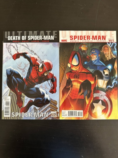 2 Issues. Death of Spider-Man Marvel Comic #156. Ultimate Spider-Man Marvel Comic #151.