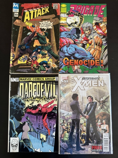 4 Issues. Attack Modern Comics #13. Brigade Image Comics #2. Daredevil Marvel Comics #192. Astonishi