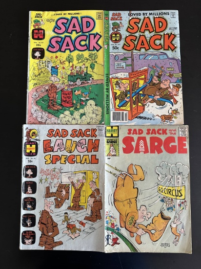 4 Issues. Sad Sack Harvey Comics #247 & #279. Sad Sack Laugh Special Harvey Comic #55. Sad Sack and