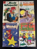 4 Issues. Woody Woodpecker Dell Comic. Richie Rich Millions Harvey Comics #69. Wendy the Good Little