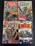 4 Issues. Army Attack Charlton Comics. Fightin' Army Charlton Comic #81. War and Attack Charlton Com