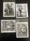 (3) Vintage Bettie Page B&W Pin-Up Photos