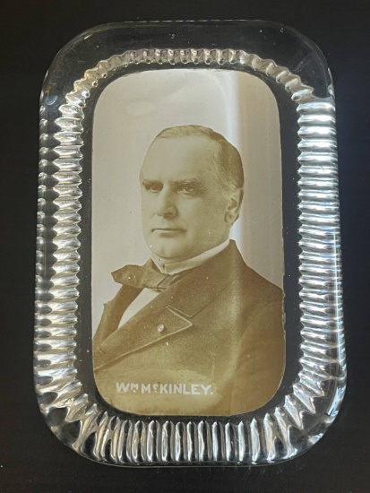 1890 s President William McKinley Glass Paperweight