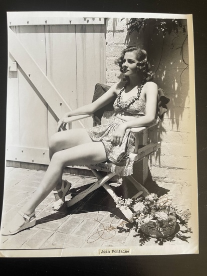 Joan Fontaine Vintage Signed Photograph/Alfred Hitchcock Linked