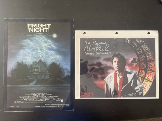 1985   Fright Night   Sheet Music and Chris Sarandon Signed Photo