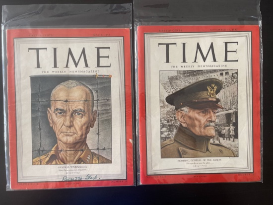 (2) WWII Time Magazines with U.S. Army General Covers