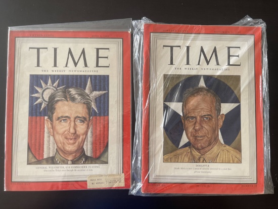 (2) WWII Time Magazines with U.S. Army General Covers