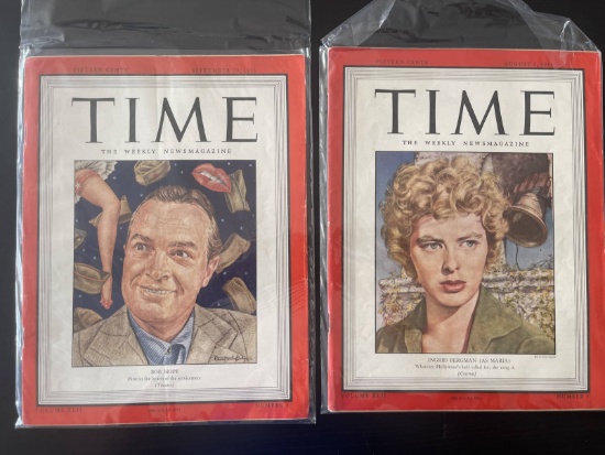 (2) WWI Time Magazines with Movie Star Covers