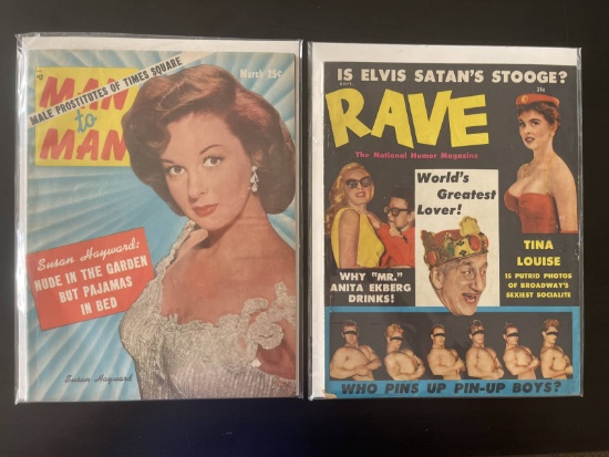 (2) Great! 1950 Magazines:   Rave   and   Man to Man