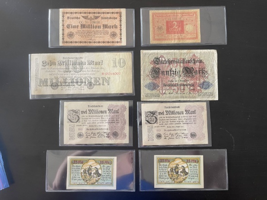 (8) Piece Antique German Currency