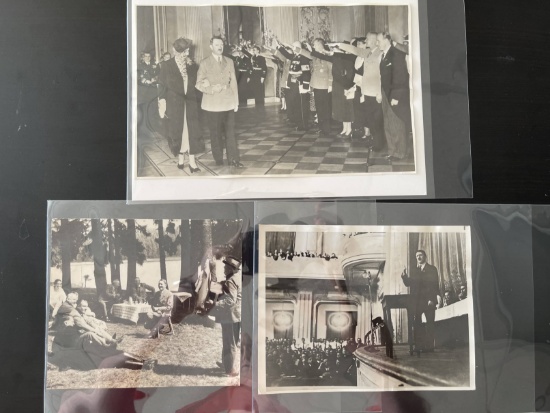 (3) WWII Press Photos of the German Leader A.H.