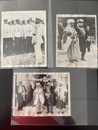 (3) WWII Press Photos of Italian Leader Mussolini