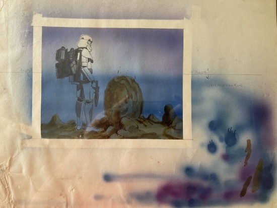 Original Vintage Movie Concept Art Alien/Star Wars Crossover