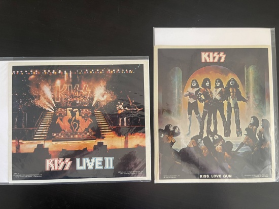 (2) Large 1977 KISS Stickers (8 1/2   x 9 1/2  ) - AUCOIN