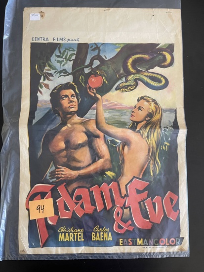 Adam & Eve 1956 Original Belgium Movie Poster