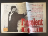 Insolent 1970 s Henry Silva Original Belgium Movie Poster