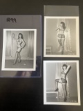 (3) Vintage Bettie Page B&W Pin-Up Photos