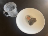 1890 s President William McKinley Glass Mug and Souvenir Portrait Plate