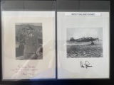 (2) Vintage WWII German Ace Adolf Galland Autographs