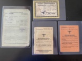 Lot of (4) WWII German Paper Items