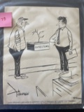 Reprint Al Kaufman Comic Panel With Newspaper Editor Notes and Stamps 1968