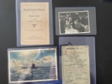 Lot of (4) WWII German Paper Items