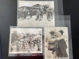 (3) WWII Press Photos of Italian Leader Mussolini