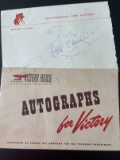 WWII Walt Disney Signature on Oil Company Prize Folder Page