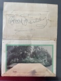 Antique Walt Disney Signature on Postcard Folder