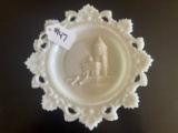 Antique Westmoreland Milk Glass Garfield Memorial Souvenir Plate