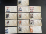 (13) WWII Patriotic-Propaganda Postal Envelopes
