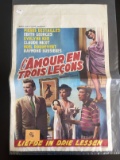 Love in Three Lessons 1950 s Original Belgium Movie Poster