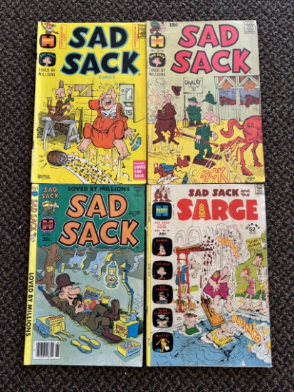 4 Issues. Sad Sack Harvey Comics #39, #222, & #269. Sad Sack and the Sarge Harvey Comics #96.