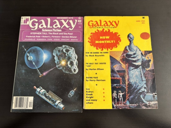2 Galaxy Science Fiction Magazines Frederick Pohl Harlan Ellison 1968 1976