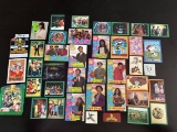 Various Cards and stickers. Looney Tunes, Peanuts, Saved by the Bell, Power Rangers.