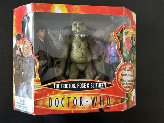 Doctor Who MIB 3 Action Figure Set The Doctor Rose and Slitheen BBC ...
