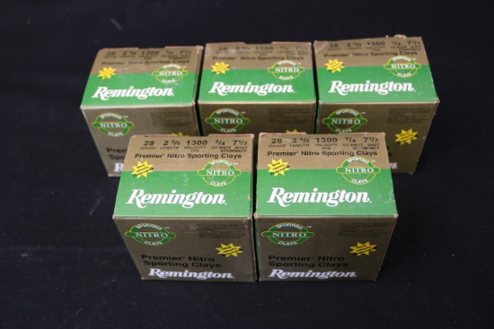 5 Boxes Remington Premier Nitro Sporting Clays 28 gauge Shells