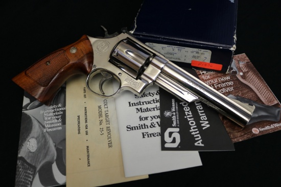 1984 Smith & Wesson Model 25-5 45 Colt Factory Nickel Complete