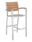 (12) DC-BAL-5602 Silver/Faux Teak Barstools w/Arms Outdoor/Indoor 