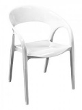 (25) Gossip White Chairs w/Arms Outdoor/Indoor 