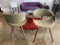 (2) Times the Money - LumiSource Decor Green Fabric Wood Frame Dining Chairs