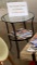 Black Metal Table w/Glass Top 19Ã¢â‚¬ÂR x 24.5Ã¢â‚¬ÂH