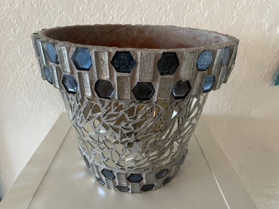 10.5"H Hand Crafted Decor Pot